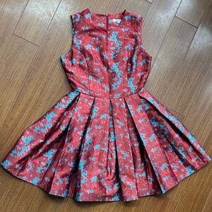 BB Dakota Red and Blue Brocade Womens Dress size 4